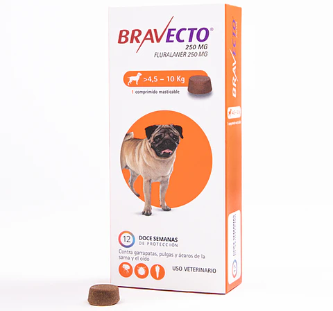 Bravecto 250 Mg 4,5 a 10 Kg