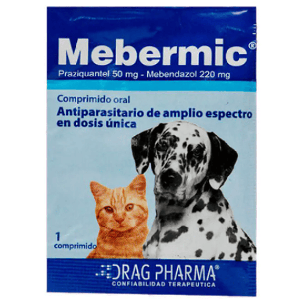 Mebermic Antiparasitario interno perros y gatos 1 comprimido 1