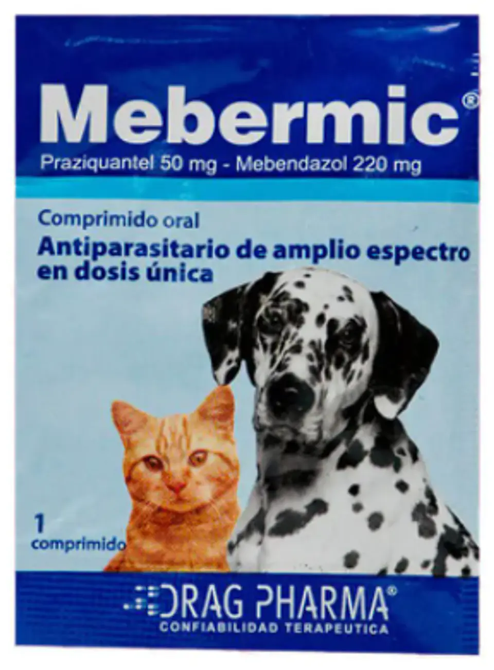 Mebermic Antiparasitario interno perros y gatos 1 comprimido 1