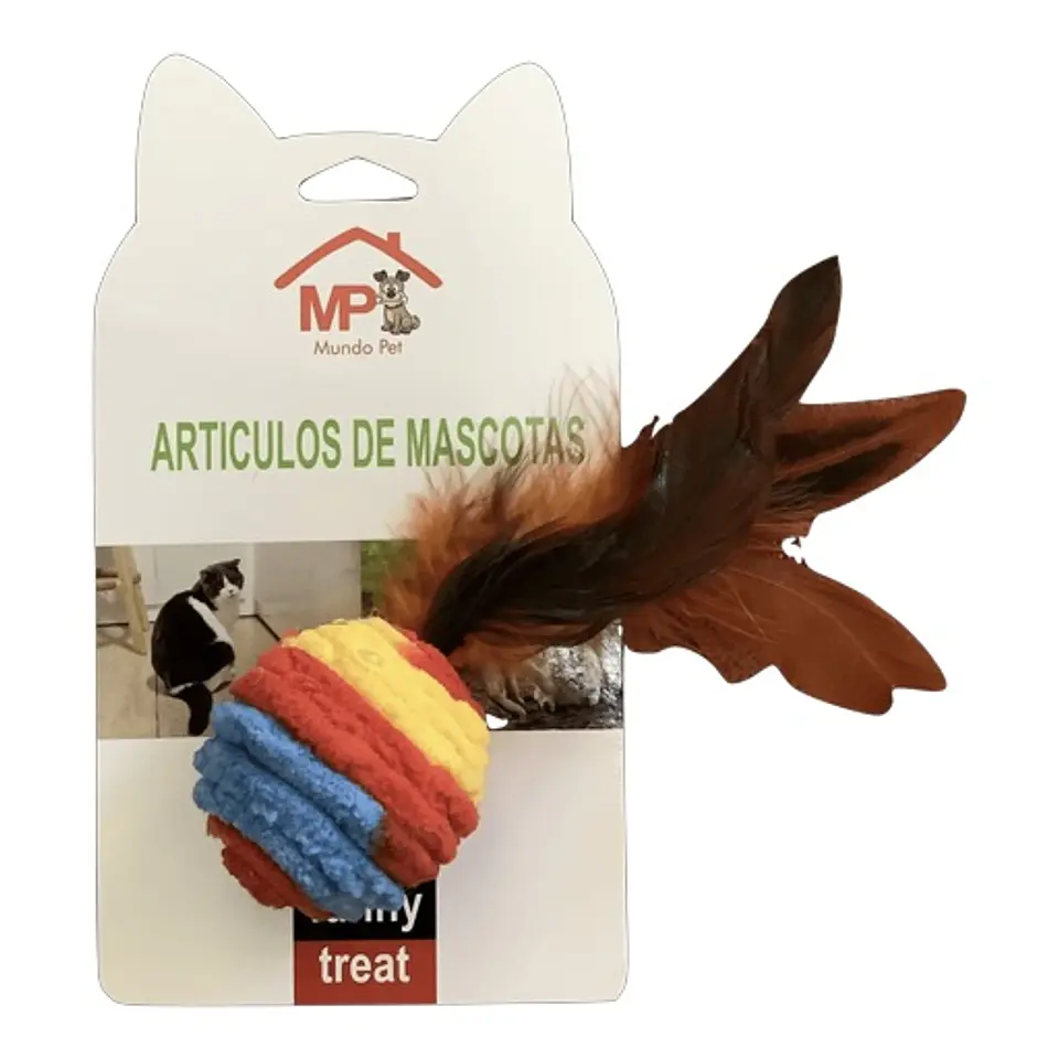 Juguete para Gatos Pelota con Plumas 1