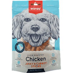 Wanpy Chicken Jerky & Carrot Sticks 100 gr