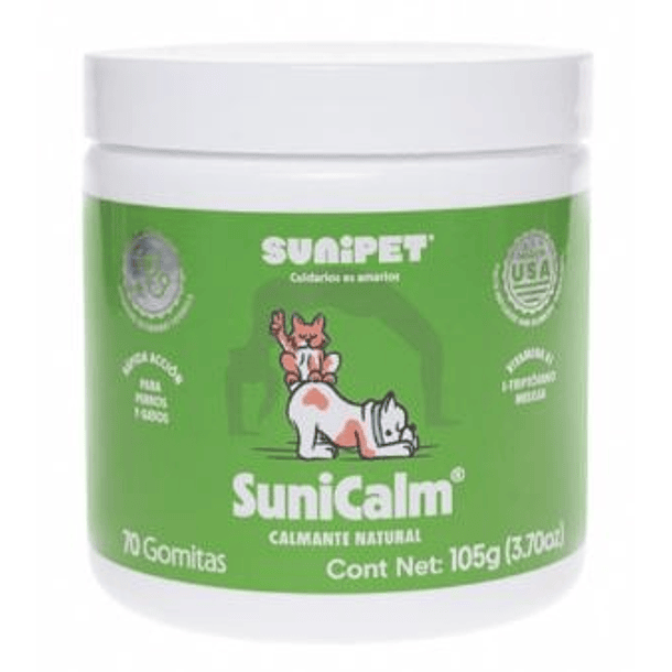 SuniCalm - Calmante Natural para Perros y Gatos 70 Gomitas 1