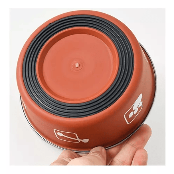 Plato Bowl Metálico Rojo Antideslizante S 2
