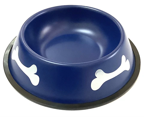 Plato Metálico Diseño Hueso Color Azul 22 cm