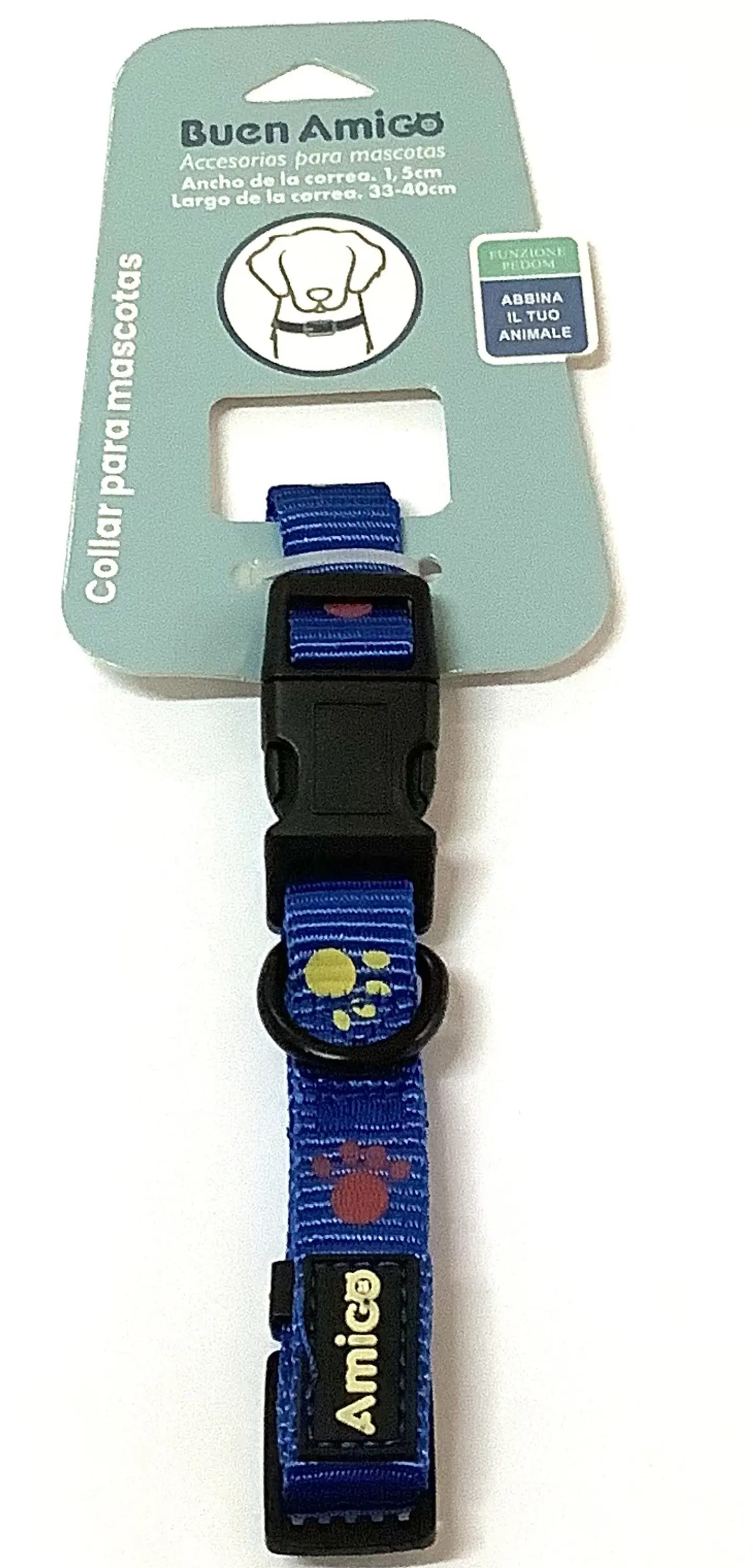 Collar Diseño Patitas Azul 1,5 cm 1