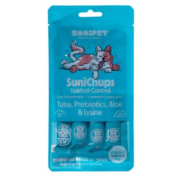 SuniChups para Gatos - Hairball Control 4 Sticks 1
