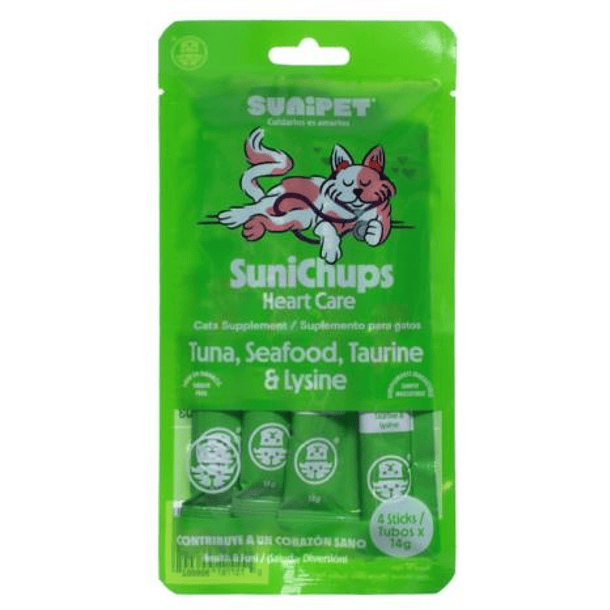 SuniChups para Gatos - Heart Care 4 Sticks 1