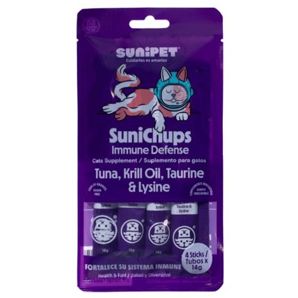 SuniChups para Gatos - Inmune Defense 4 Sticks 1
