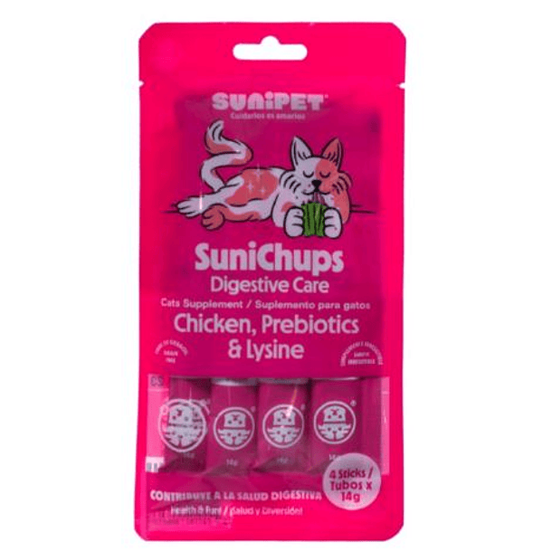 SuniChups para Gatos - Digestive Care 4 Sticks 1