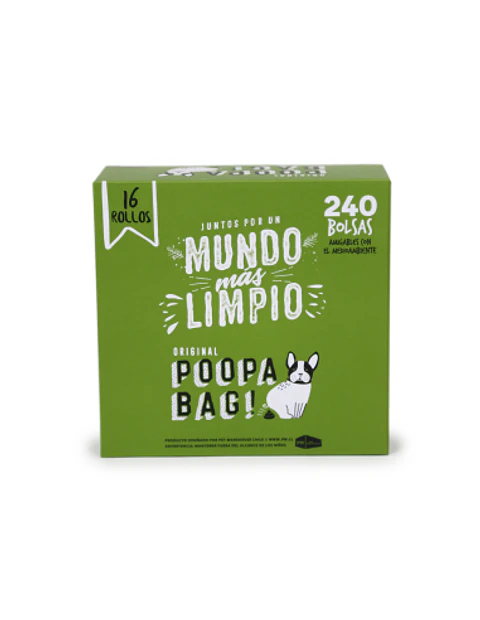 Poopa Bag Pack 16 Rollos de 15 Bolsas 33X23 cm
