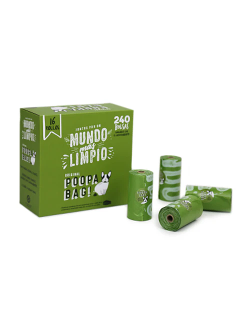 Poopa Bag Pack 16 Rollos de 15 Bolsas 33X23 cm