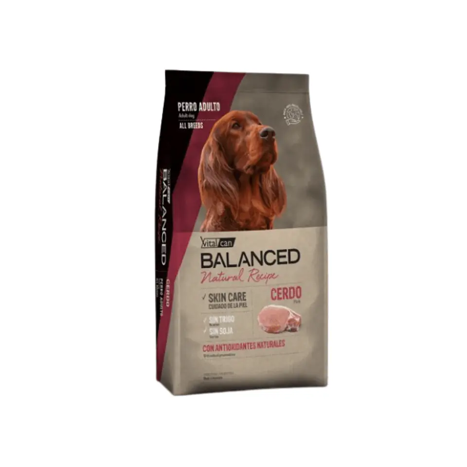 Vitalcan Balanced Perro Adulto Natural Recipe Cerdo y Arroz 15 kg 1