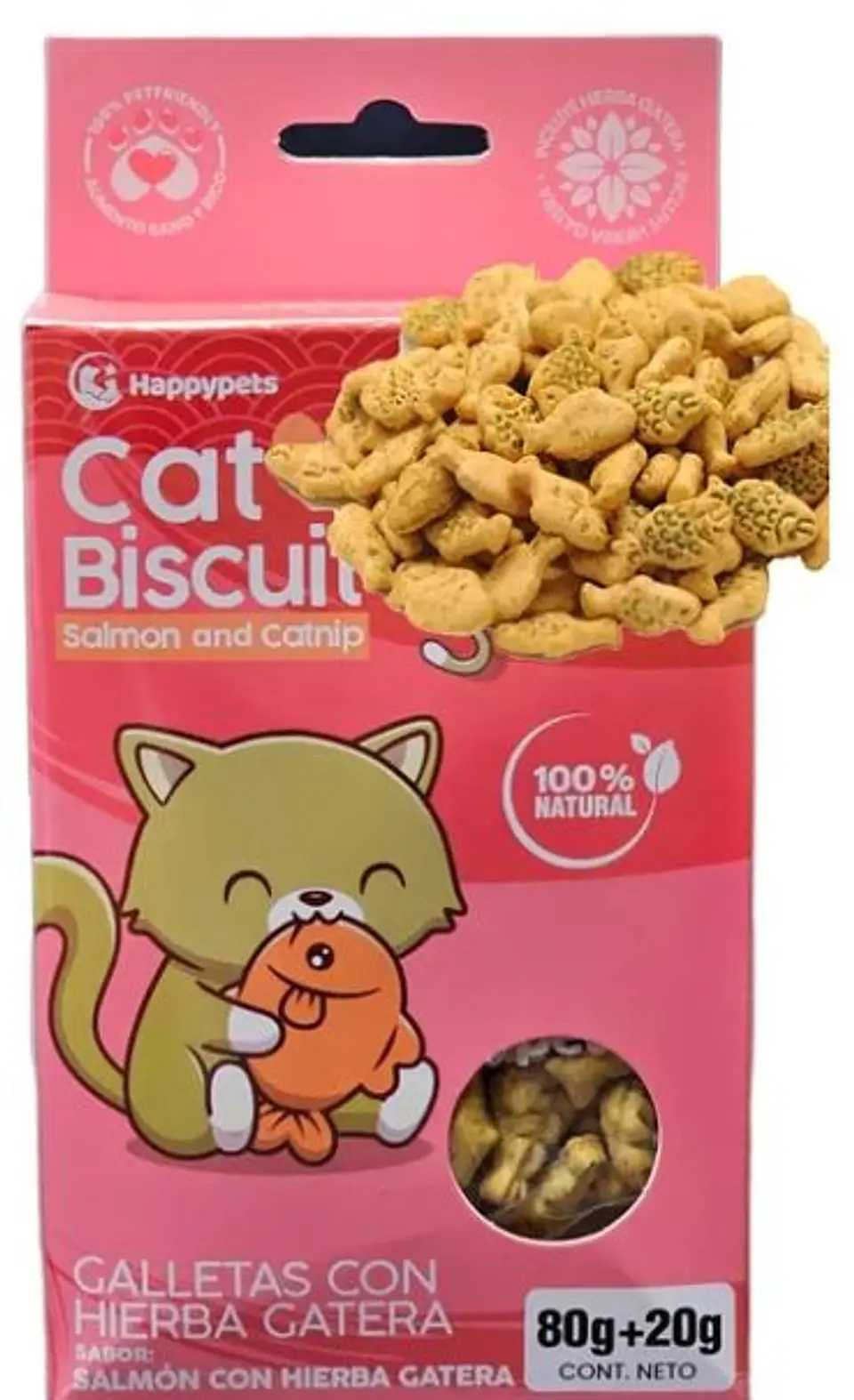 Snack Galletas para Gatos Salmón con Hierba Gatera 100 gr 2