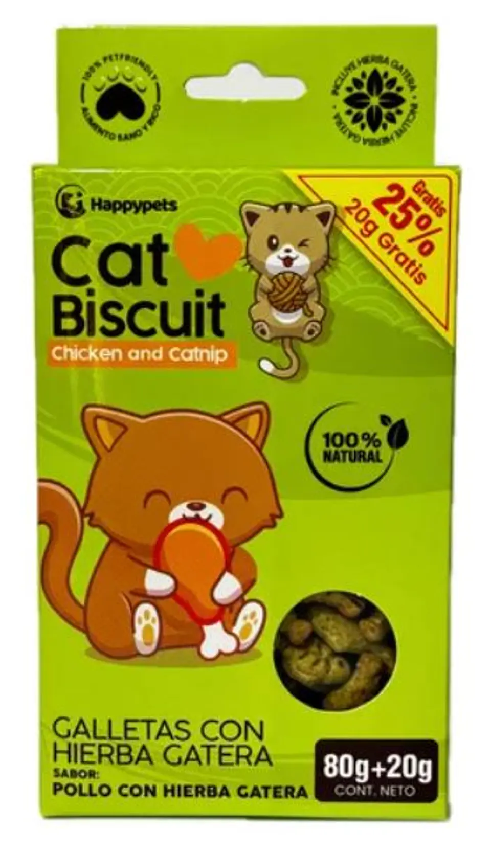 Snack Galletas para Gatos Pollo con Hierba Gatera 100 gr 1
