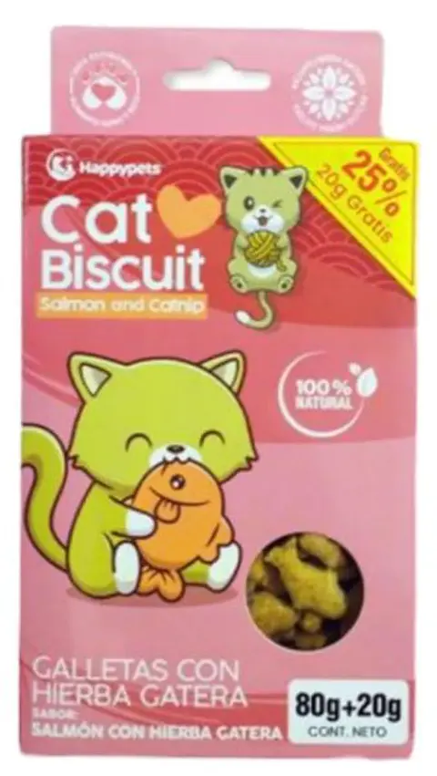 Snack Galletas para Gatos Salmón con Hierba Gatera 100 gr