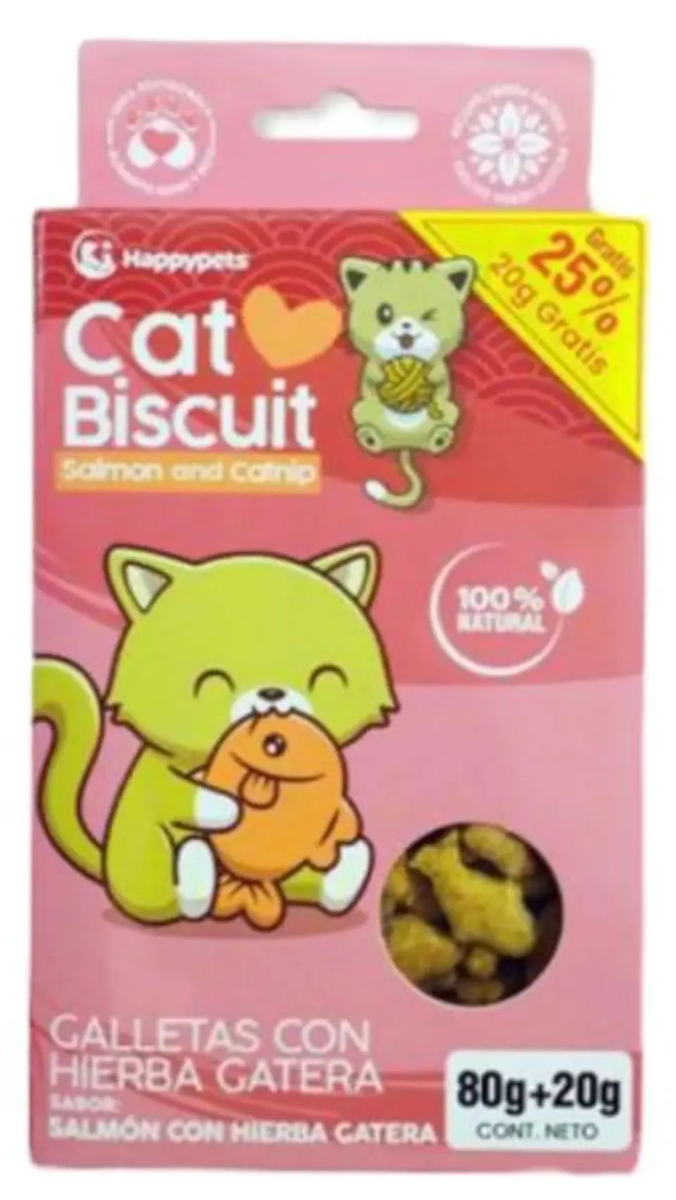 Snack Galletas para Gatos Salmón con Hierba Gatera 100 gr 1