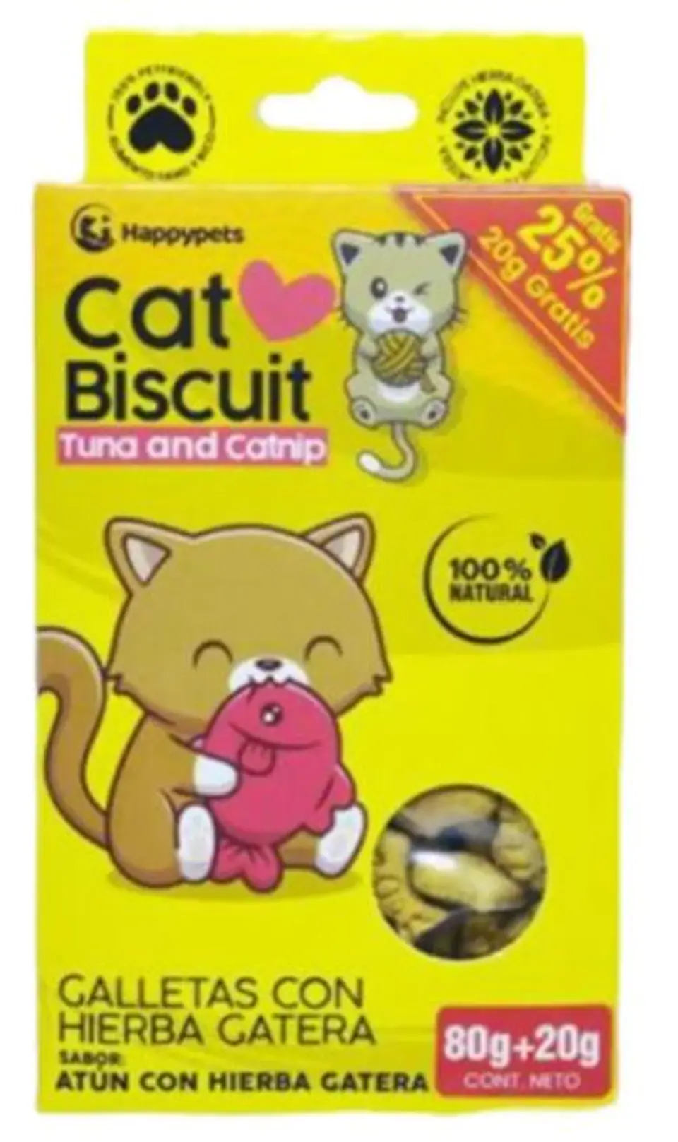 Snack Galletas para Gatos Atún con Hierba Gatera 100 gr 1