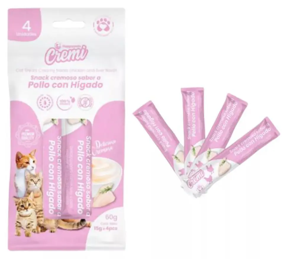 Snacks Cremoso Para Gato Pollo con Hígado  1