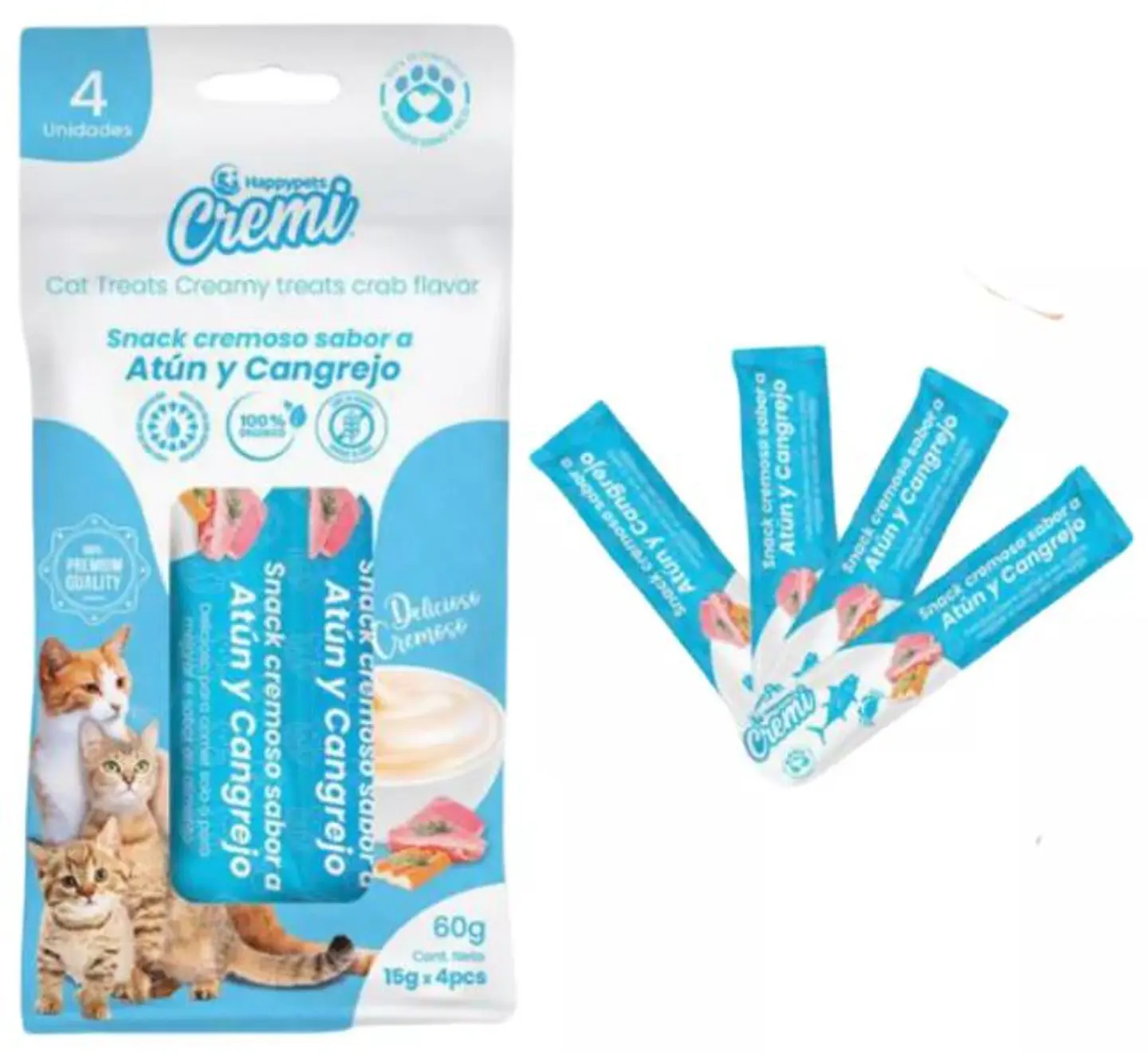 Snacks Cremoso Para Gato Atún y Cangrejo 1