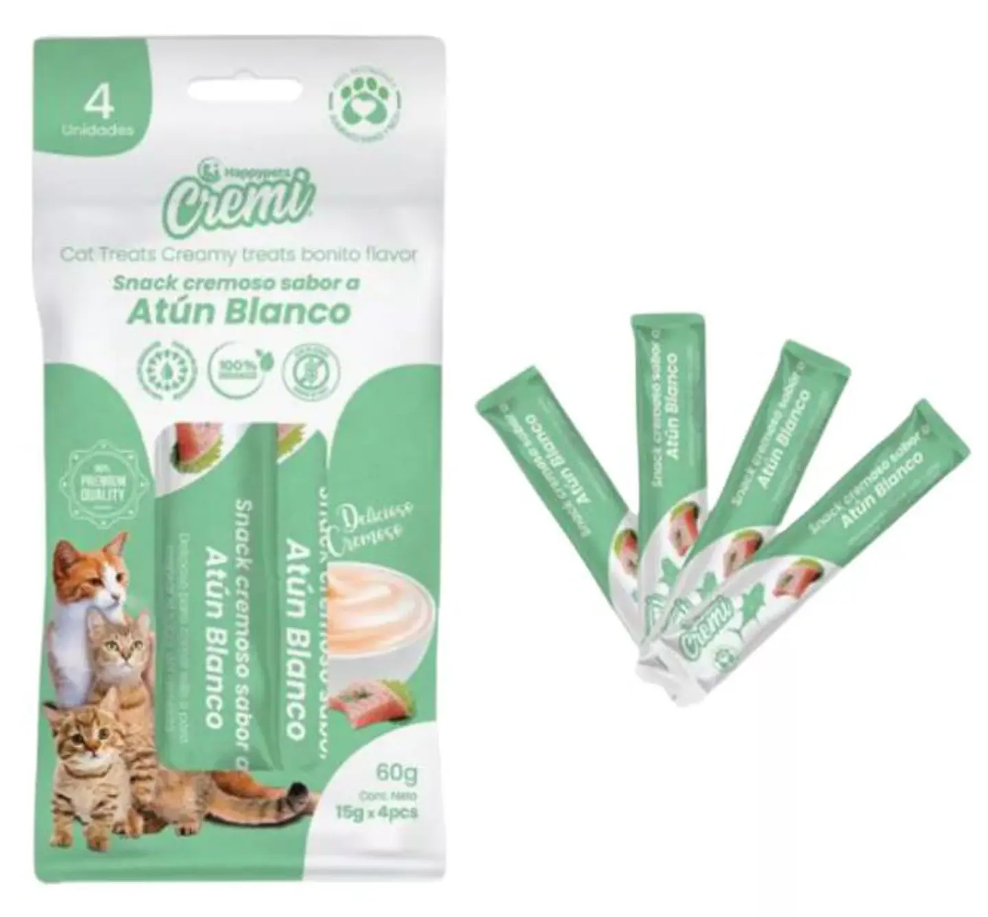 Snacks Cremoso Para Gato Atún Blanco 1