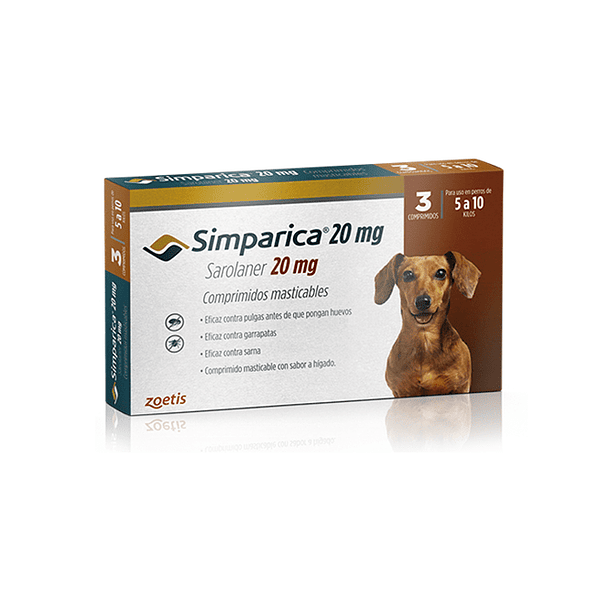 Simparica 20 mg - 5 a 10 Kg (3 Comprimidos) 1