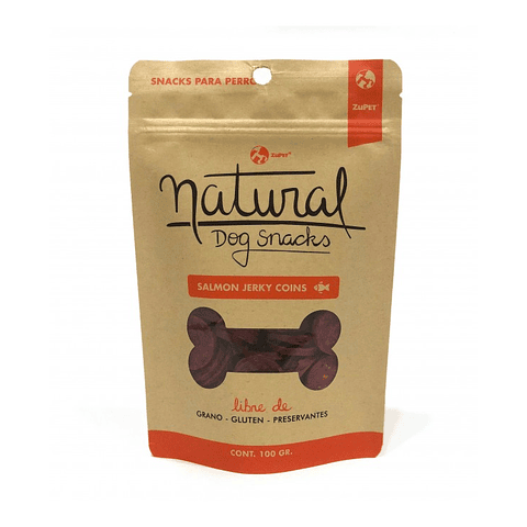  Natural Dog Snacks Salmón Jerky Coins 