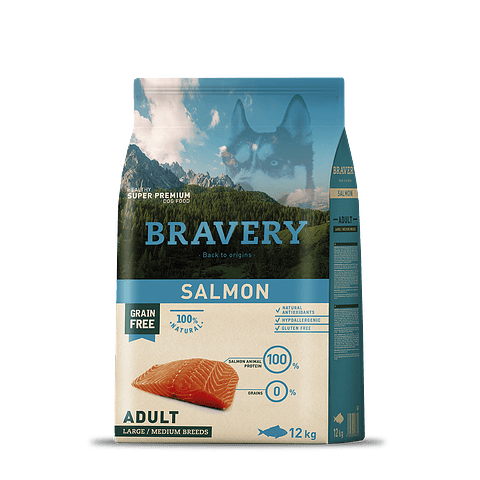 Bravery Salmon Adulto Raza Mediana-Grande 12 Kg