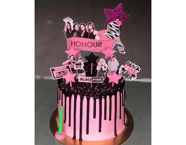 Black Pink Cake Topper Cutting File