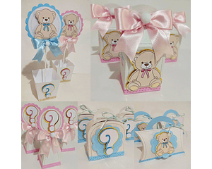 Teddy Bear Gender Reveal Party Kit Cutting File