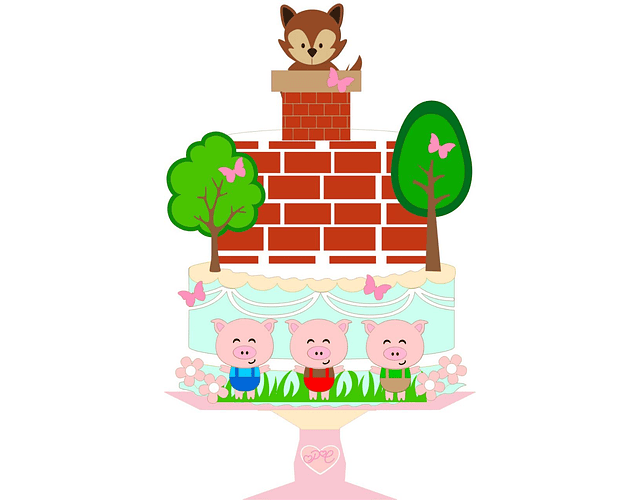 The Three Little Pigs Cake Topper Cutting File