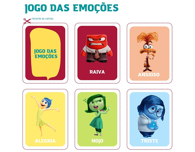 Inside Out Memory Game of Emotions Cut File