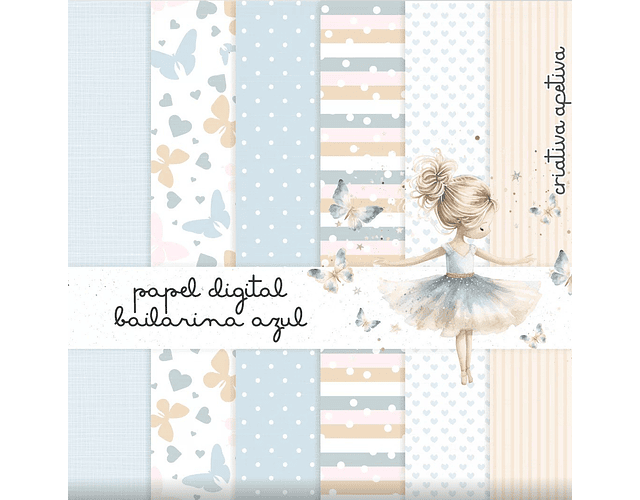  Blue Ballerina Digital Paper