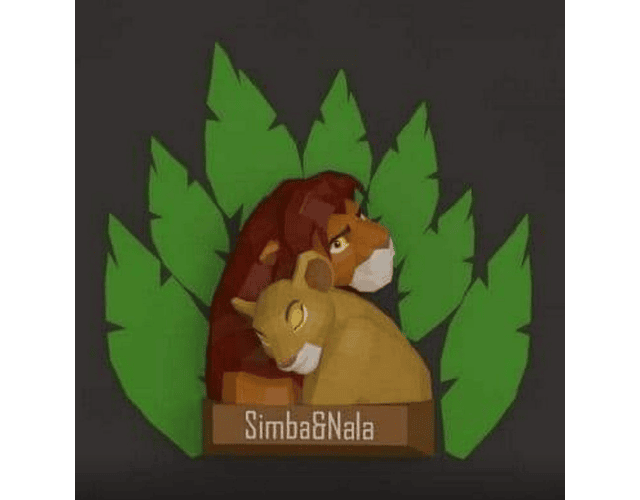 Digital Low Poly Simba and Nala Archive