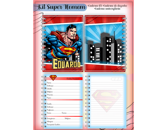 Super Man School Kit Digital File