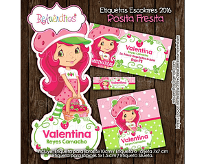 Strawberry Shortcake School Label Digital File