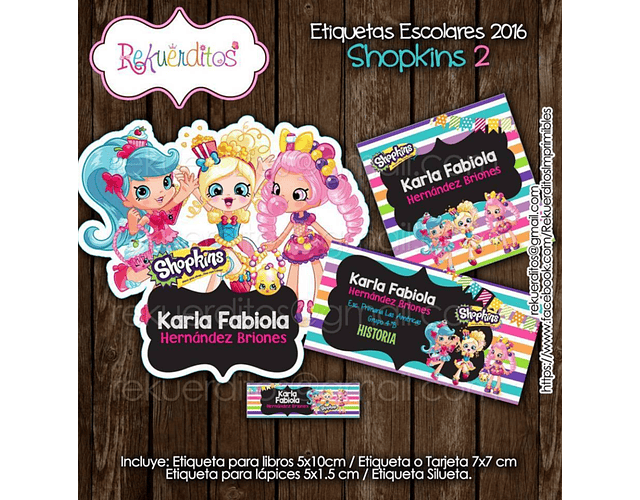 Shopkins School Label Digital File