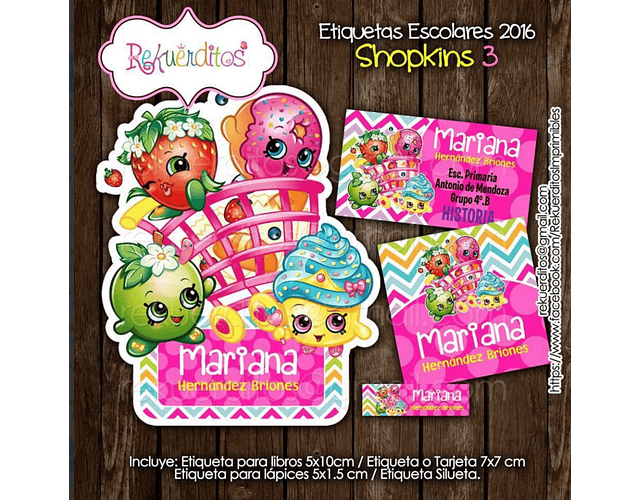 Shopkins School Label Digital File