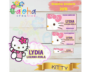 Arquivo Digital Etiqueta Escolar Hello Kittty