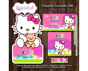 Arquivo Digital  Etiqueta Escolar Hello Kitty