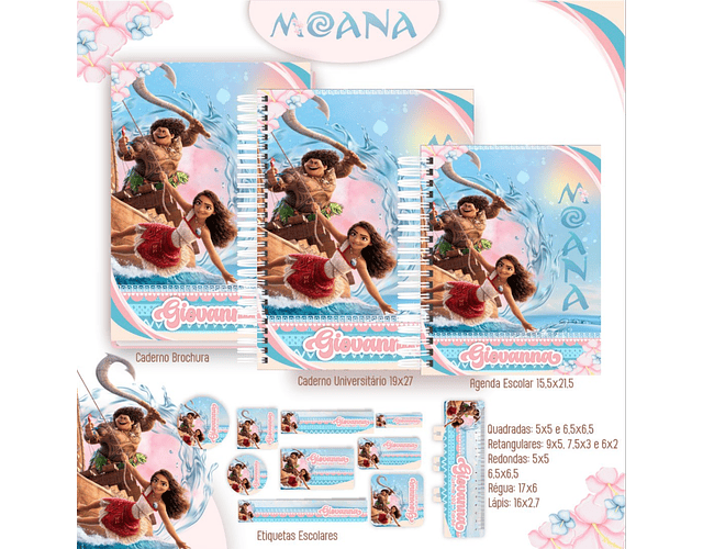 Arquivo Digital Kit Escolar Moana