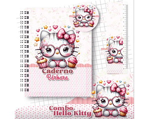 Arquivo Digital Caderno  Escolar Hello Kitty (Arquivo em Photoshop)