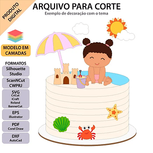 Arquivo de Corte Topo  Bebê na Praia