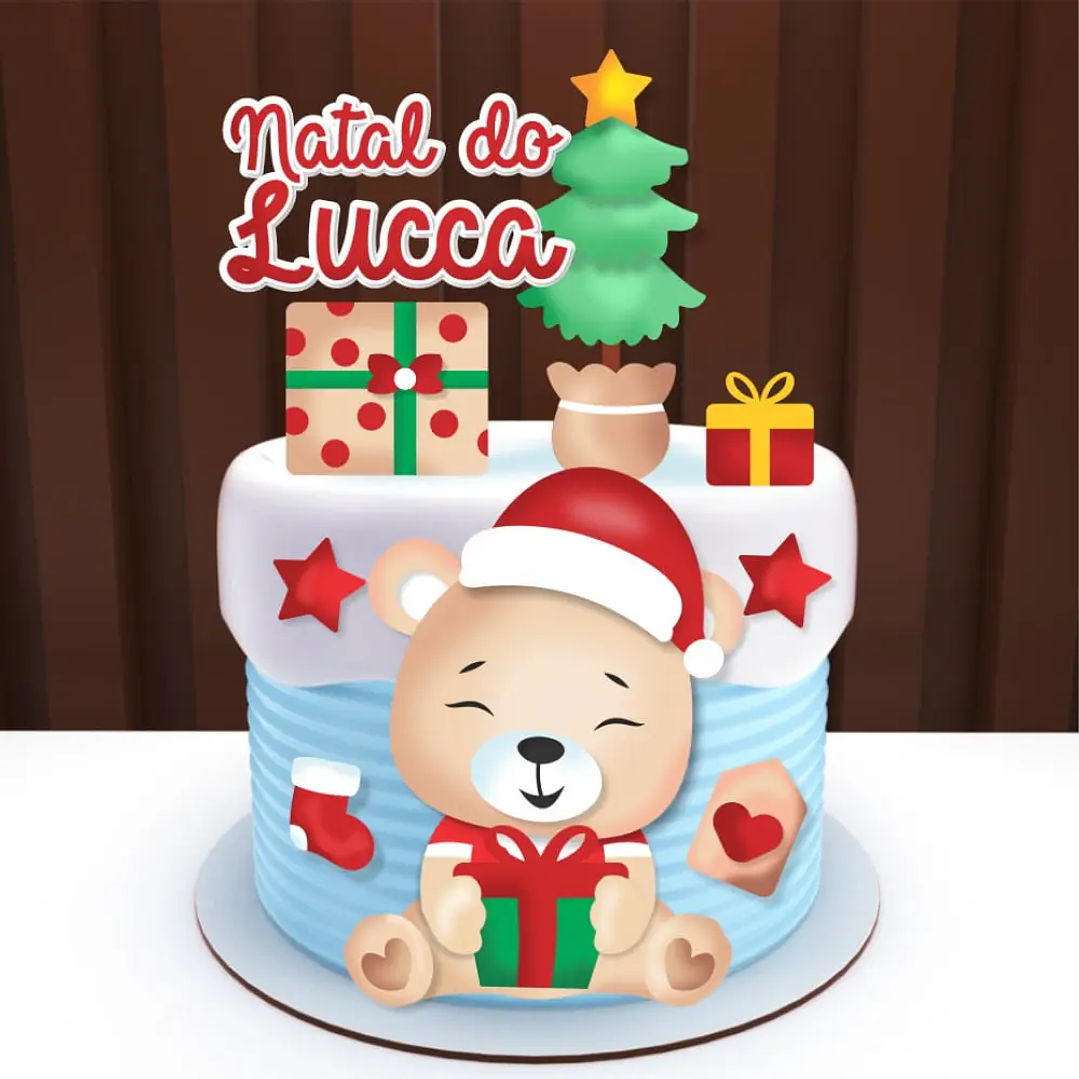 Arquivo Topo de Bolo Ursinho Natal 1