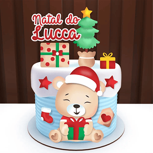 Arquivo Topo de Bolo Ursinho Natal