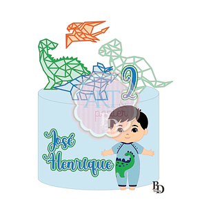 Arquivo de Corte Topo Dinossauro Cute 