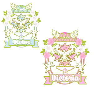 Arquivo de Corte Topo Batizado menina e menino