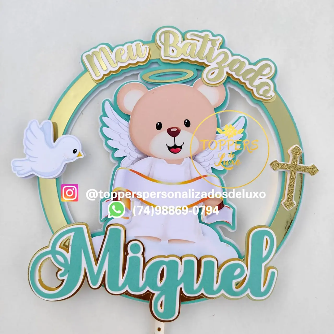 Arquivo de Corte Topo Batizado menino 1