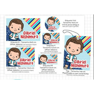 Arquivo de Corte Etiqueta Escolar Menino