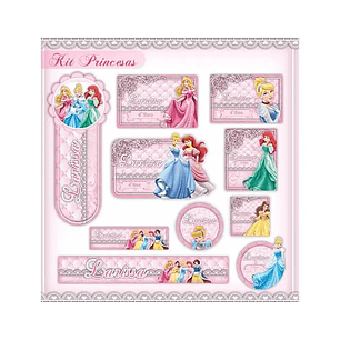 Arquivo de Corte Etiqueta Escolar Princesas