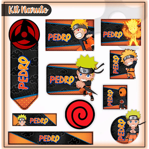 Arquivo de Corte Etiqueta Escolar Naruto Chibi
